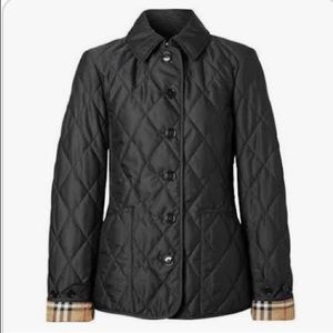 Black Burberry Diamond Quilted Thermoregulated Jacket